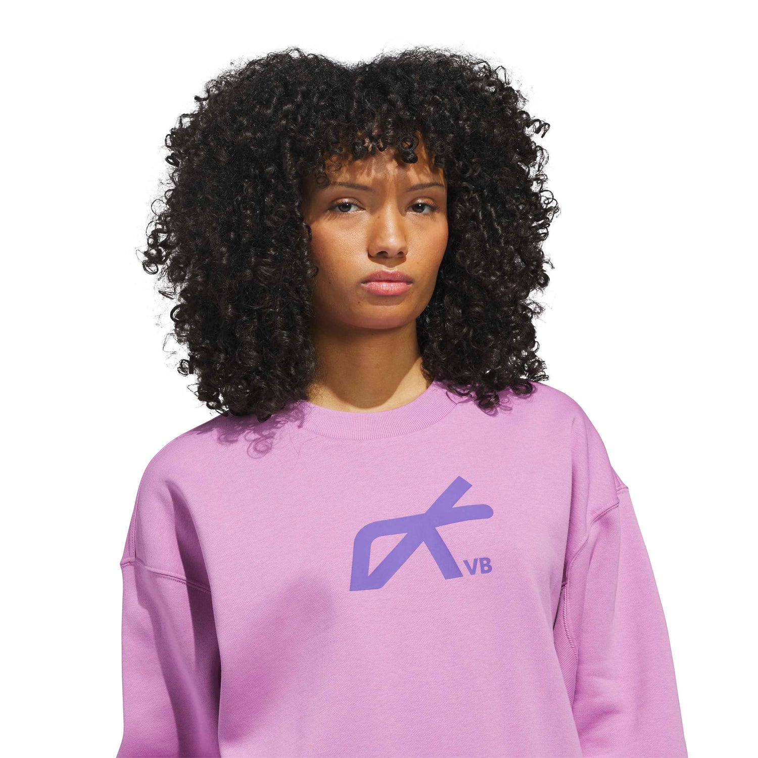 adidas Women's LOVB City Graphics Pullover Crew Sweatshirt – Loose Fit Comfort for Volleyball