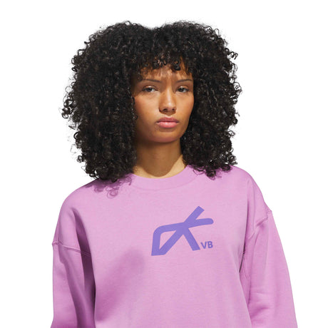 adidas Women's LOVB City Graphics Pullover Crew Sweatshirt – Loose Fit Comfort for Volleyball