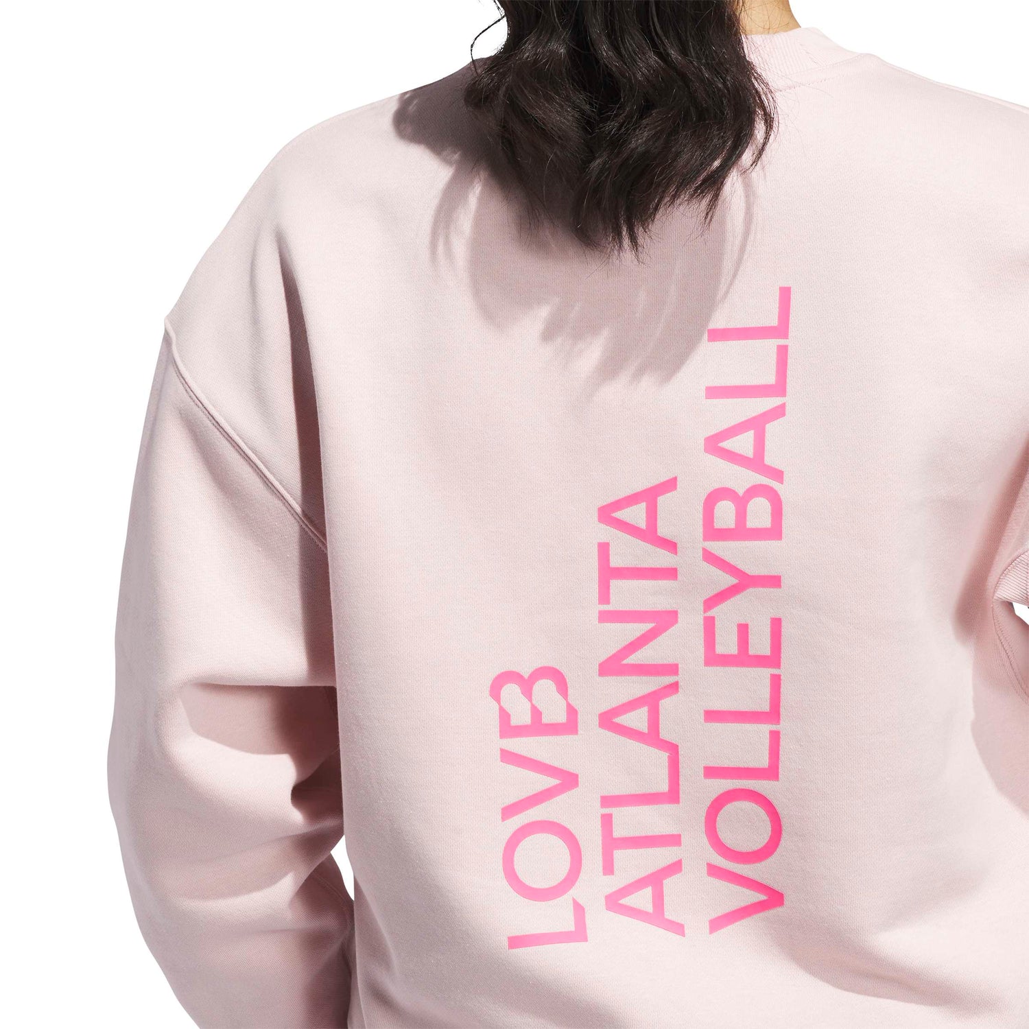 adidas Women's LOVB City Graphics Pullover Crew Sweatshirt – Loose Fit Comfort for Volleyball
