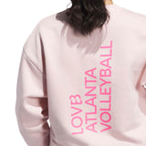 adidas Women's LOVB City Graphics Pullover Crew Sweatshirt – Loose Fit Comfort for Volleyball