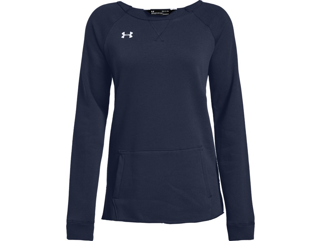Under Armour Womens Hustle Fleece Crew Apparel - 4-Way Stretch Material
