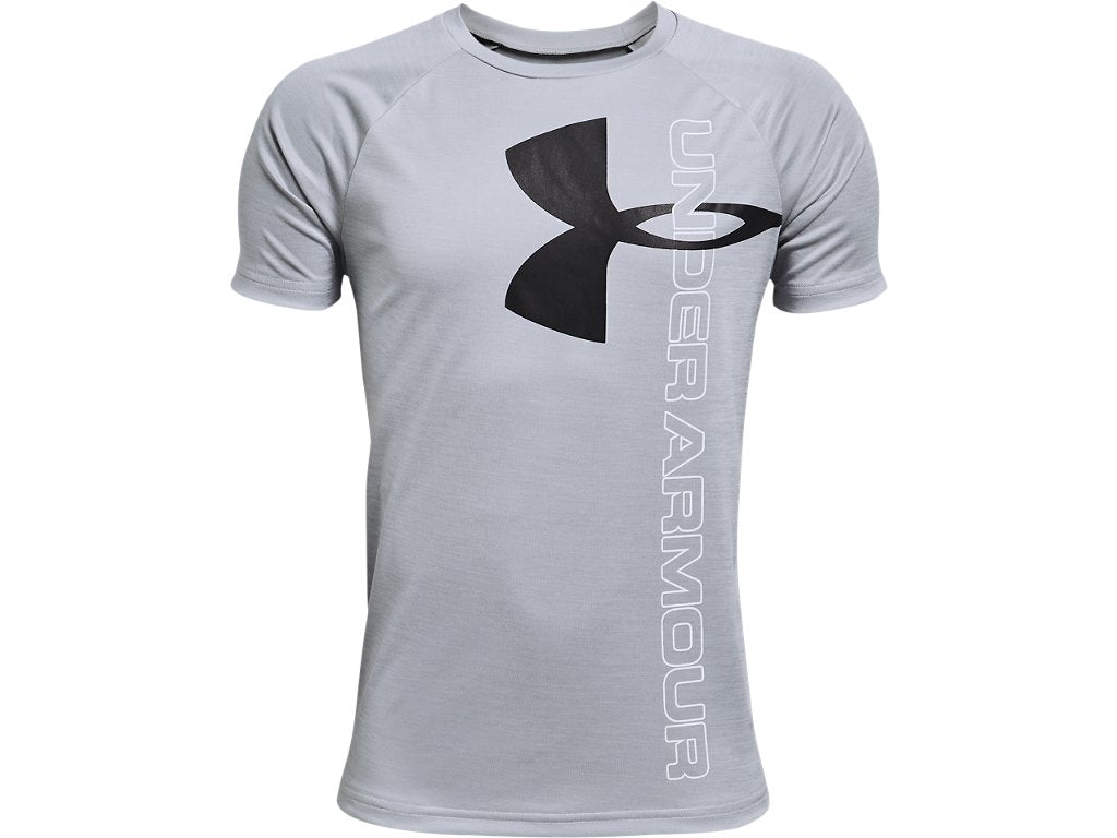 Under Armour Boys Tech Split Logo Hybrid Short Sleeve Shirt - Quick-Drying