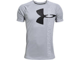 Under Armour Boys Tech Split Logo Hybrid Short Sleeve Shirt - Quick-Drying