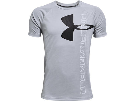 Under Armour Boys Tech Split Logo Hybrid Short Sleeve Shirt - Quick-Drying