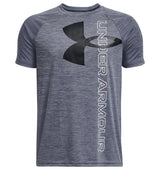 Under Armour Boys Tech Split Logo Hybrid Short Sleeve Shirt - Quick-Drying