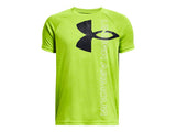 Under Armour Boys Tech Split Logo Hybrid Short Sleeve Shirt - Quick-Drying