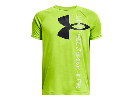 Under Armour Boys Tech Split Logo Hybrid Short Sleeve Shirt - Quick-Drying