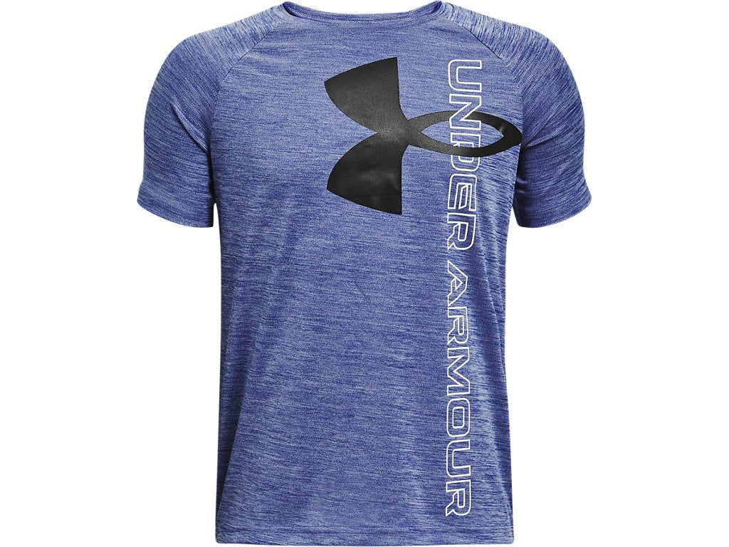 Under Armour Boys Tech Split Logo Hybrid Short Sleeve Shirt - Quick-Drying