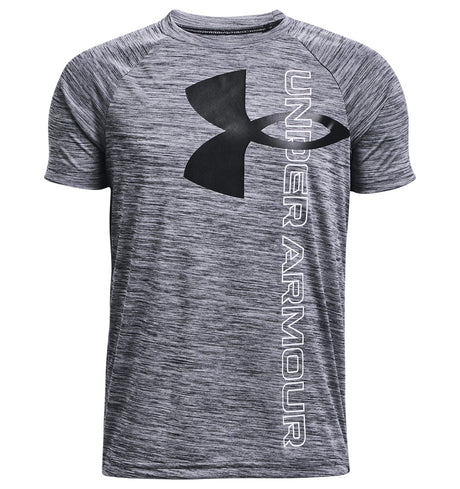 Under Armour Boys Tech Split Logo Hybrid Short Sleeve Shirt - Quick-Drying