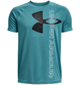 Under Armour Boys Tech Split Logo Hybrid Short Sleeve Shirt - Quick-Drying