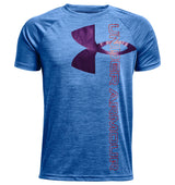 Under Armour Boys Tech Split Logo Hybrid Short Sleeve Shirt - Quick-Drying