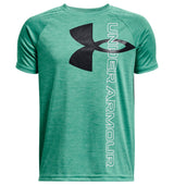 Under Armour Boys Tech Split Logo Hybrid Short Sleeve Shirt - Quick-Drying