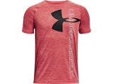 Under Armour Boys Tech Split Logo Hybrid Short Sleeve Shirt - Quick-Drying