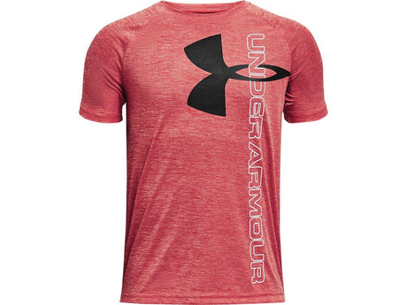 Under Armour Boys Tech Split Logo Hybrid Short Sleeve Shirt - Quick-Drying