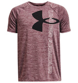 Under Armour Boys Tech Split Logo Hybrid Short Sleeve Shirt - Quick-Drying
