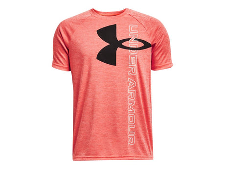 Under Armour Boys Tech Split Logo Hybrid Short Sleeve Shirt - Quick-Drying