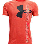 Under Armour Boys Tech Split Logo Hybrid Short Sleeve Shirt - Quick-Drying