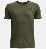 Under Armour Boys Left Chest Logo Short Sleeve T-Shirt - Quick-Drying Cotton Blend
