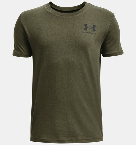 Under Armour Boys Left Chest Logo Short Sleeve T-Shirt - Quick-Drying Cotton Blend