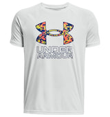 Under Armour Boys Tech Hybrid Print Fill Short Sleeve Shirt - Quick-Drying and Sweat-Wicking