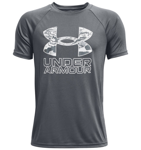 Under Armour Boys Tech Hybrid Print Fill Short Sleeve Shirt - Quick-Drying and Sweat-Wicking