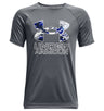 Under Armour Boys Tech Hybrid Print Fill Short Sleeve Shirt - Quick-Drying and Sweat-Wicking