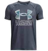 Under Armour Boys Tech Hybrid Print Fill Short Sleeve Shirt - Quick-Drying and Sweat-Wicking