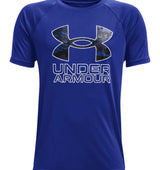 Under Armour Boys Tech Hybrid Print Fill Short Sleeve Shirt - Quick-Drying and Sweat-Wicking