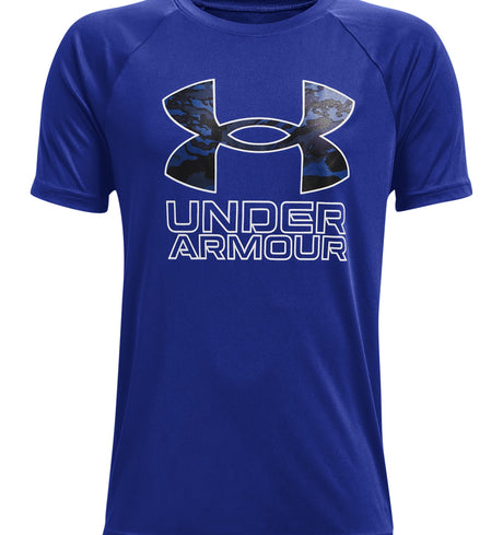 Under Armour Boys Tech Hybrid Print Fill Short Sleeve Shirt - Quick-Drying and Sweat-Wicking