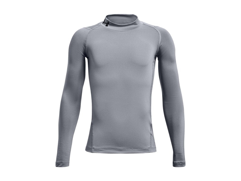Under Armour Boys HeatGear Mock Long Sleeve Shirt - Sweat Wicking and 4-Way Stretch