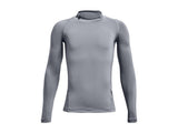 Under Armour Boys HeatGear Mock Long Sleeve Shirt - Sweat Wicking and 4-Way Stretch