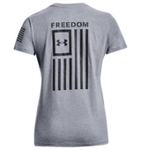 Under Armour Womens Freedom Flag Graphic T-Shirt - Quick-Drying Cotton Blend