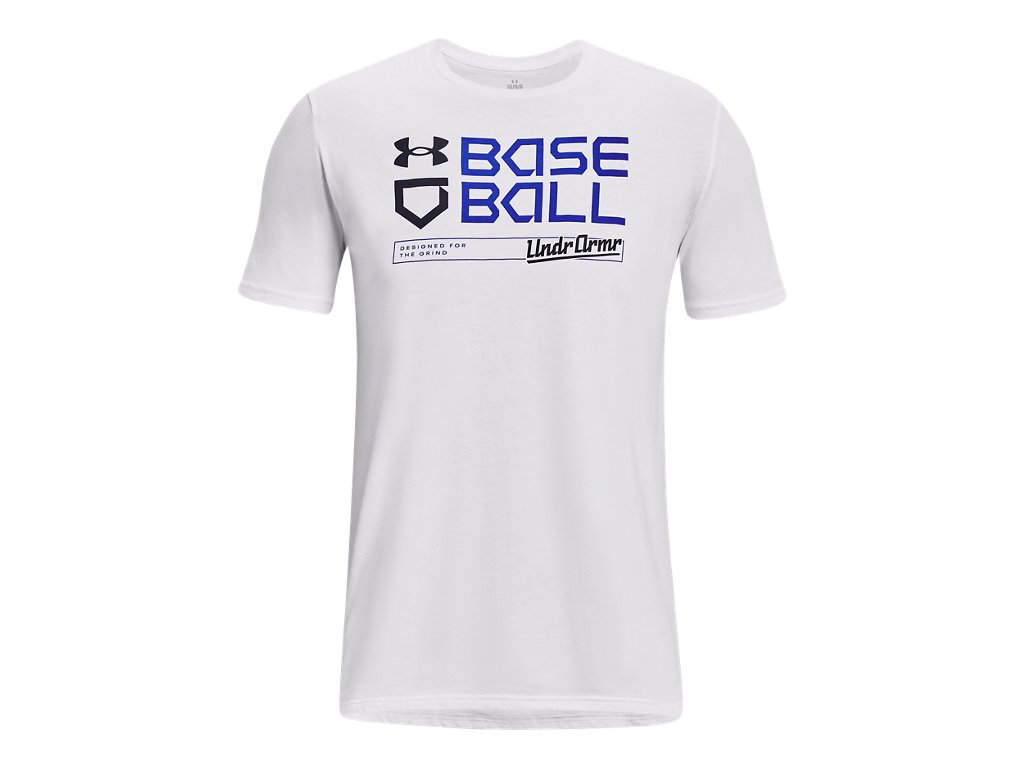 Under Armour Mens Wordmark Baseball Short Sleeve T-Shirt - Quick-Drying Cotton Blend