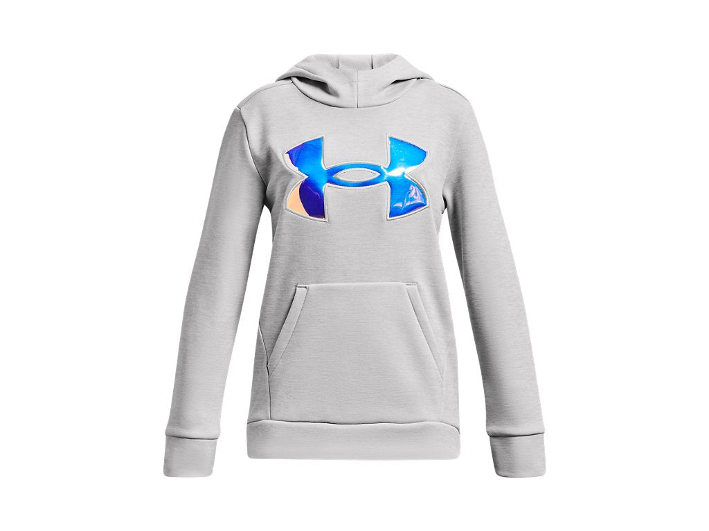 Under Armour Girls Armour Fleece Iridescent Big Logo Hoodie - Warm and Breathable