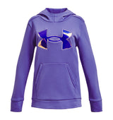 Under Armour Girls Armour Fleece Iridescent Big Logo Hoodie - Warm and Breathable