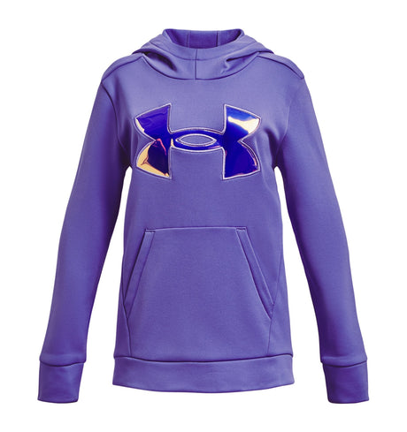 Under Armour Girls Armour Fleece Iridescent Big Logo Hoodie - Warm and Breathable