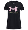 Under Armour Girls Tech Print Fill Big Logo Short Sleeve Shirt - Quick-Drying and Ultra-Soft