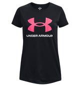 Under Armour Girls Tech Print Fill Big Logo Short Sleeve Shirt - Quick-Drying and Ultra-Soft