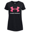 Under Armour Girls Tech Print Fill Big Logo Short Sleeve Shirt - Quick-Drying and Ultra-Soft