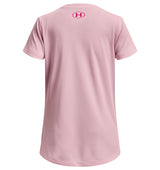 Under Armour Girls Tech Print Fill Big Logo Short Sleeve Shirt - Quick-Drying and Ultra-Soft