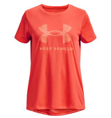 Under Armour Girls Tech Print Fill Big Logo Short Sleeve Shirt - Quick-Drying and Ultra-Soft