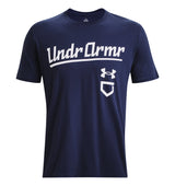 Under Armour Mens UA Baseball Script Short Sleeve T-Shirt - Quick-Drying Cotton Blend