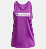Under Armour Womens Softball Wordmark Bar Tank Top - Quick-Drying Cotton Blend