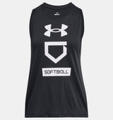 Under Armour Womens Softball Icon Logo Tank Top - Quick-Drying Cotton Blend