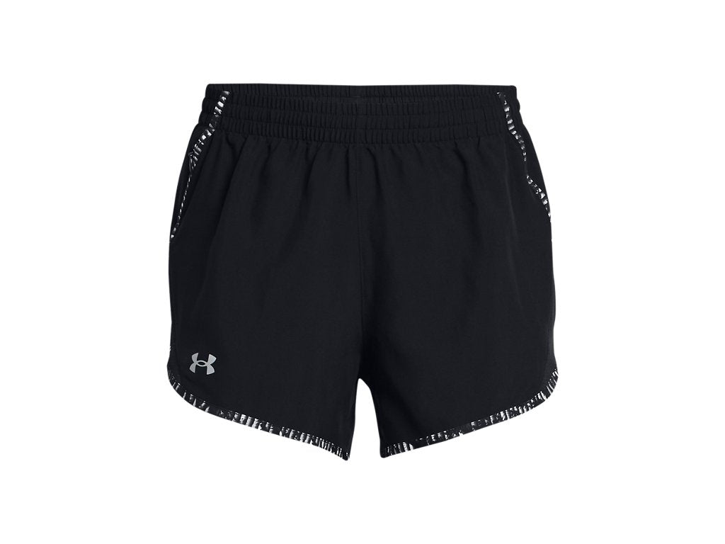 Under Armour Womens Fly-By Printed 3in Shorts - Updated Waistband and Side Zip Pocket