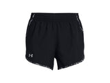 Under Armour Womens Fly-By Printed 3in Shorts - Updated Waistband and Side Zip Pocket
