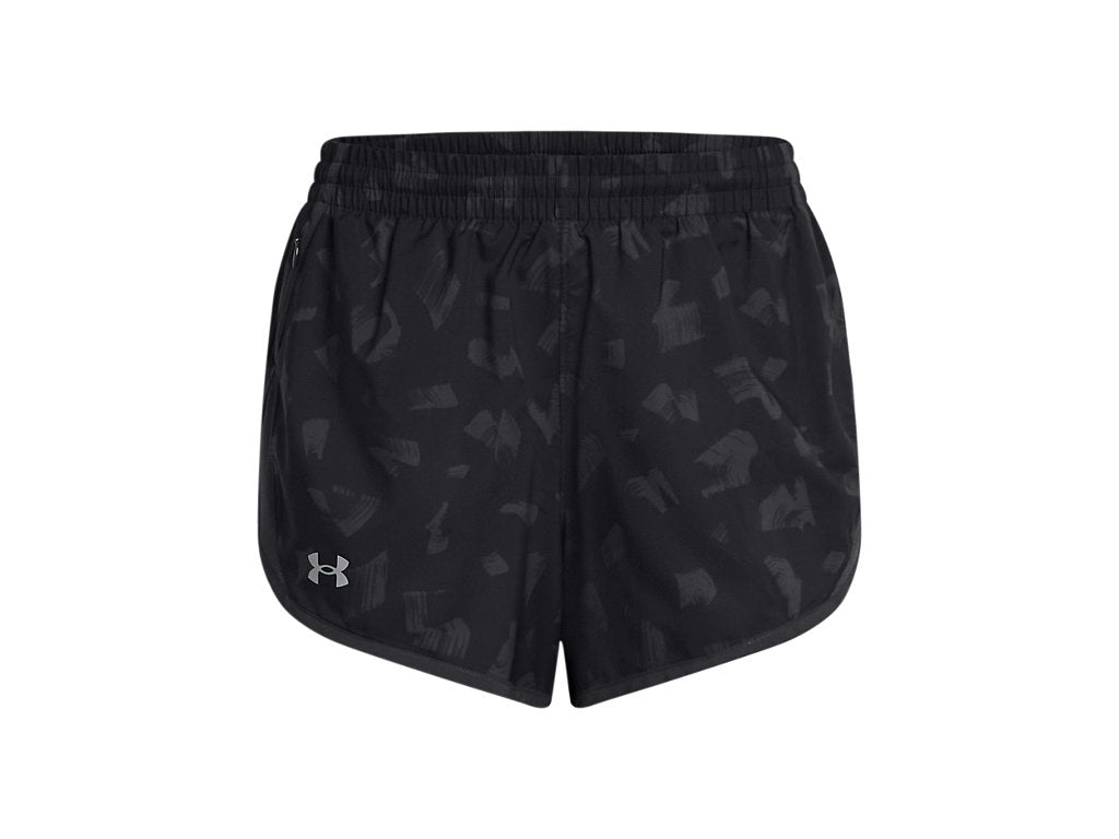 Under Armour Womens Fly-By Printed 3in Shorts - Updated Waistband and Side Zip Pocket