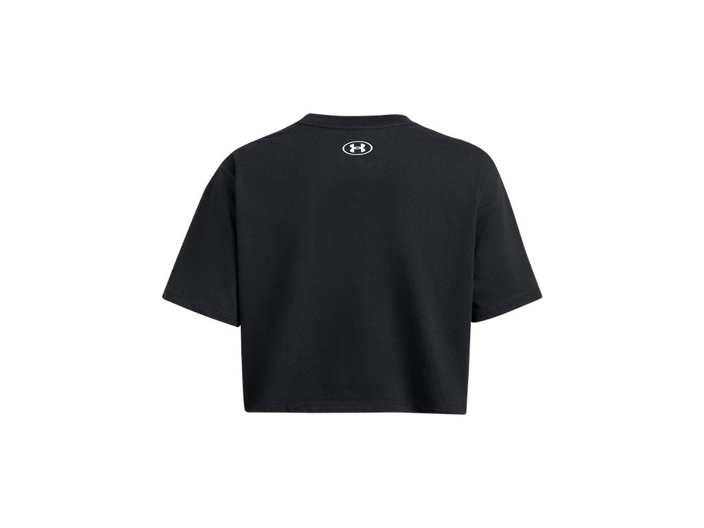 Under Armour Womens Boxy Crop Logo Short Sleeve T-Shirt - Quick-Drying Cotton Blend
