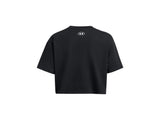 Under Armour Womens Boxy Crop Logo Short Sleeve T-Shirt - Quick-Drying Cotton Blend