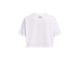 Under Armour Womens Boxy Crop Logo Short Sleeve T-Shirt - Quick-Drying Cotton Blend